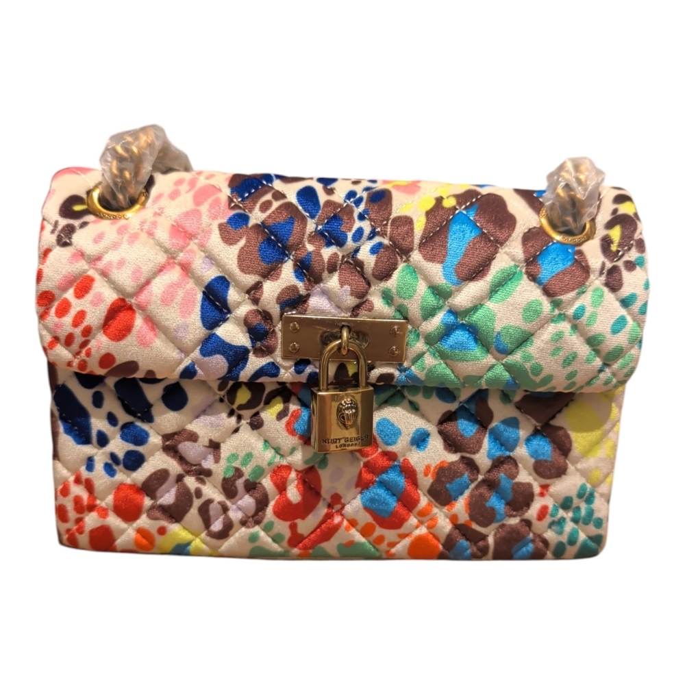 Kurt Geiger Brixton Multicolor Quilted Chain Shoulder Bag NWT and Dusty